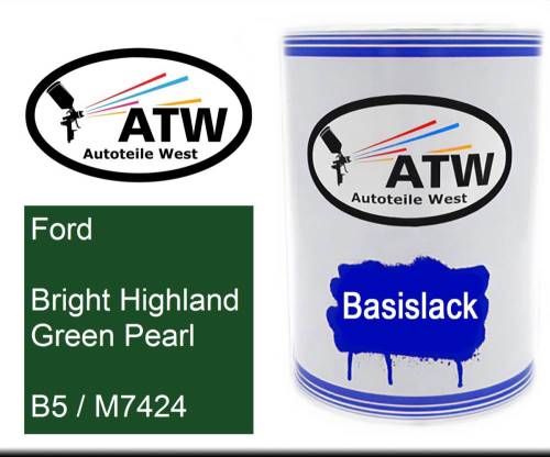 Ford, Bright Highland Green Pearl, B5 / M7424: 500ml Lackdose, von ATW Autoteile West.